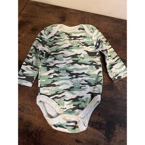 Star Wars Baby Yoda Camo Long Sleeve Bodysuit Size 0/3 Months‎